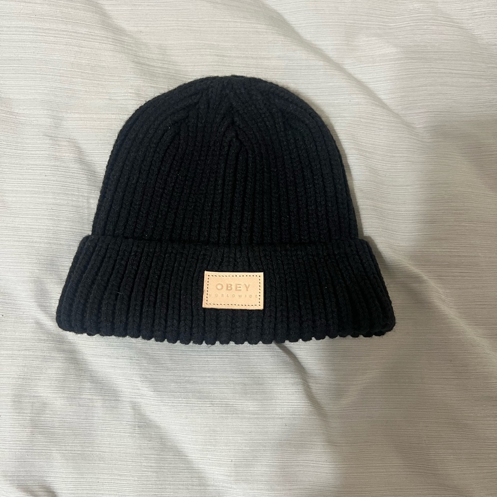 Obey Black Knit Cuffed Hat